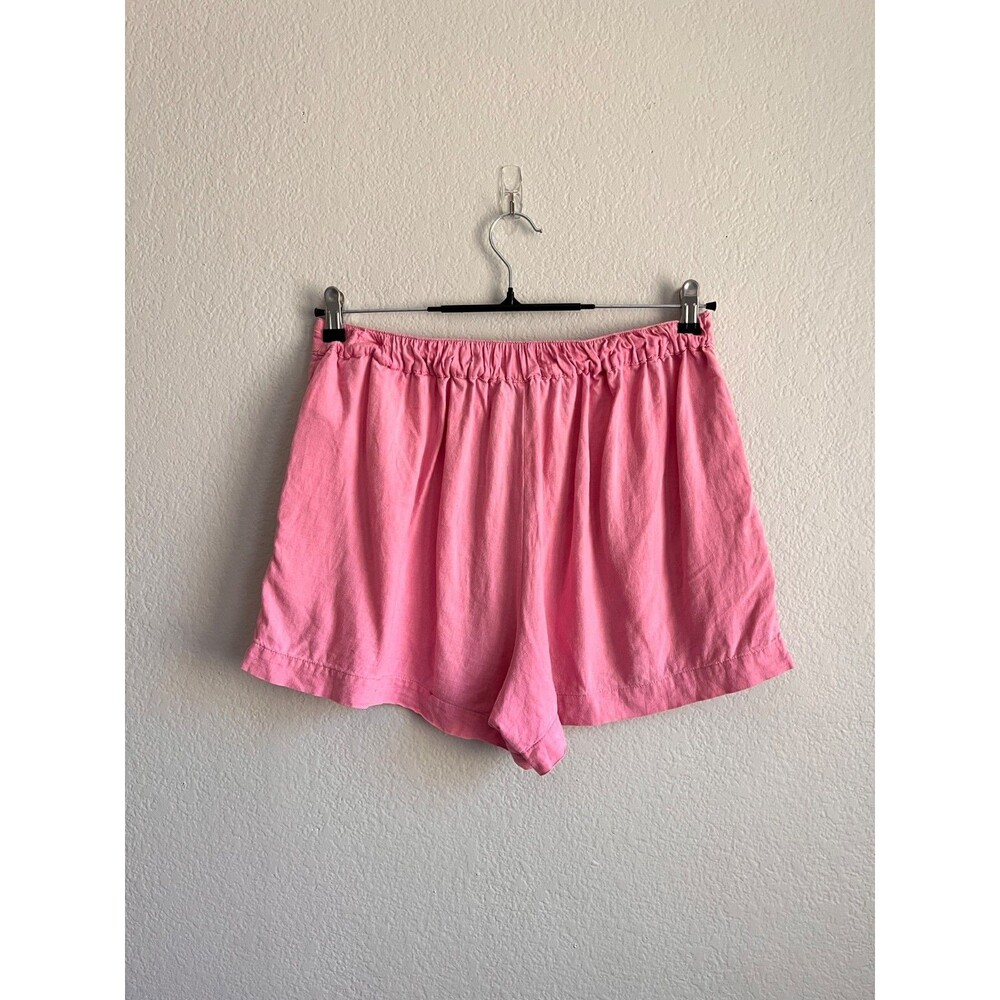 Madewell Solid Linen Blend Pleated Shorts in Retro Pink Size MEDIUM - Picture 3 of 5